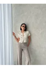 Dantel Detaylı Gömlek - Taşa Taş | Topshow