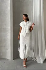 Pullu Kot Toptan Etek - Beyaz Dsn 1 | TOPSHOW | F1707