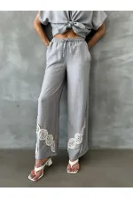 Topshow Gray Lace-Up Wholesale Trousers