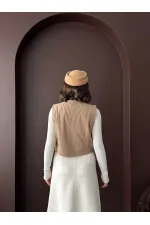 Topshow Embroidered Velvet Waistcoat - Mink | F2010