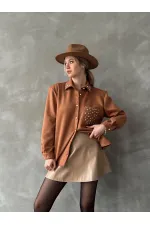 Cebi Tasli Toptan Gömlek - Taba | TOPSHOW | F1617