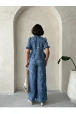 Nakışlı Toptan Pantolon - Koyu Mavi | Topshow | F1900