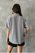 Topshow Gray Soutache Detailed Wholesale Shirt