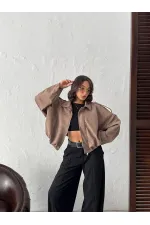 Topshow Scuba Suede Wholesale Jacket - Light Brown | F2017