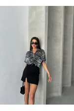 Topshow Gray Leopard Burnt Velvet Wholesale Shirt