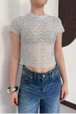 D 3007 GÜPÜR T SHIRT - MAVİ