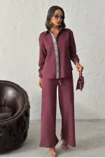 Pantalon Topshow en daim scuba à rayures - Noir | F1972