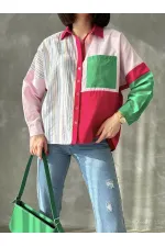 Striped Piece Wholesale Shirt - Colorful Stripes | TOPSHOW | F1461