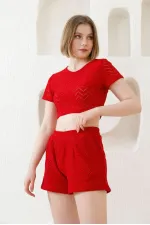 Topshow Red Mesh Wholesale Shorts