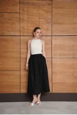 Embroidered Long Skirt - Black | F2080 - Topshow