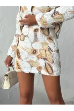 Topshow Wholesale Flounce Patterned Mini Skirt – Stylish and Modern Design – Brown | F1963