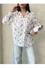 Chemise en voile brodée rouge en gros | Topshow | F1911