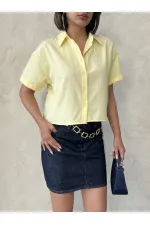 Kelebek Detaylı Toptan Gömlek   Sarı | Topshow