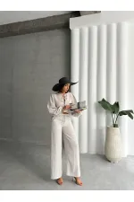 Glitter Striped Front Tie Wholesale Blouse - Stone Silver | TOPSHOW | F1804