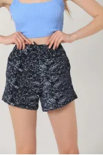 Short bleu marine imprimé tie-dye Topshow en gros