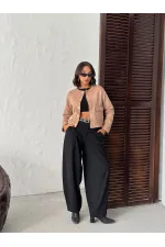 Veste Topshow en daim à poches - Vison | F1800