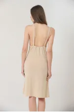 Robe Topshow à bretelles en pierre et col en V au-dessus du genou (vente en gros)