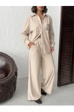 Topshow - Toptan Fitilli Kadife Pantolon - Taş