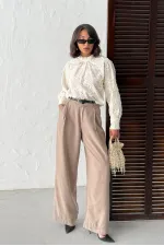 Topshow - Chemisier brodé à manches longues pour femme (vente en gros) - Élégant et moderne - Pierre