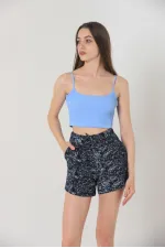 Short bleu marine imprimé tie-dye Topshow en gros