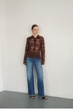 Brode Danteli Toptan Gömlek - Kahve | F2081 - Topshow