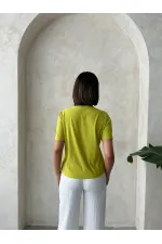 Pocket Detailed T-Shirt - Pistachio Green Topshow