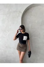 Pocket Detailed T-Shirt - Black | Topshow