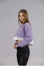 Blouse courte F en gros - Lilas | TOPSHOW | F1544