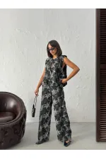 Topshow Embroidered Linen Zippered Wholesale Vest - Black | F2007