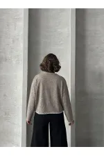 Shepherd's Stitched Knitwear Wholesale Blouse - Beige | TOPSHOW | F1652