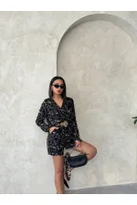 Nakışlı Toptan Şort - Siyah | Topshow