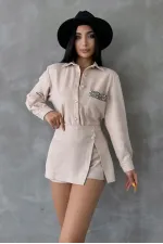 Topshow Stone Suede Wholesale Shirt | F1517