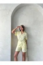 Nakışlı Vual Gömlek - Sarı Topshow