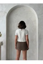 Nakışlı Dantel Bluz - Ham | Topshow