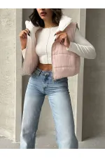 Doudoune sans manches à motif Pitikare - Rose clair | TOPSHOW | F1741