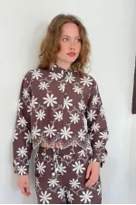 F 1932 Embroidered Shirt - Coffee F 1932 Embroidered Shirt - Coffee