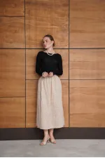 Embroidered Long Skirt - Stone | F2080 - Topshow