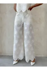 Nakışlı Toptan Pantolon - Taş | Topshow