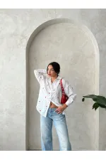 Chemise brodée Brode en gros - Rouge | Topshow | F1912