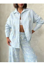 Embroidered Shirt - Blue | Topshow | F1951