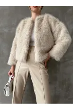 Topshow Taş Suni Kürk Toptan Ceket | F1615