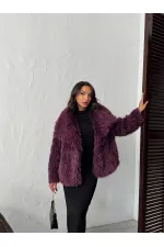 Women's Faux Fur Wholesale Coats – Fluffy, Soft Textured, Stylish Winter Outerwear - BURGUNDY