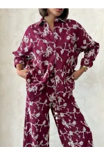 Chemise brodée - Rouge bordeaux | Topshow | F1951