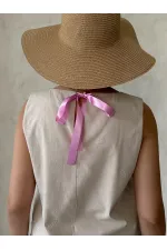 Fiyonk Taş Baskılı Kolsuz Bluz - Taş | Topshow