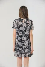 Robe Topshow noire à motif floral en gros