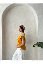 Omuzu Dantelli t-Shirt - Hardal Topshow