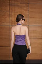 Gilet en satin zippé - Lilas | D2952 - Topshow