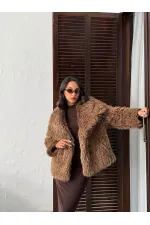 Manteaux en fausse fourrure pour femmes en gros – Vêtements d'extérieur d'hiver moelleux, doux et élégants – MARRON CLAIR