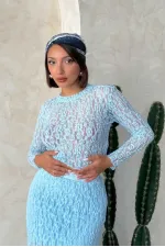 Dante Evening Blouse - Blue | Topshow | F1886