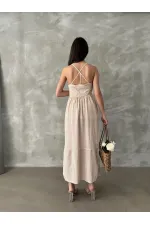 Topshow Taş Askılı Bileğe Kadar Toptan Elbise